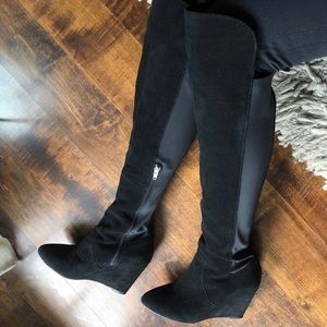 Charles David ‘Edie’ Black Suede Wedge Boot